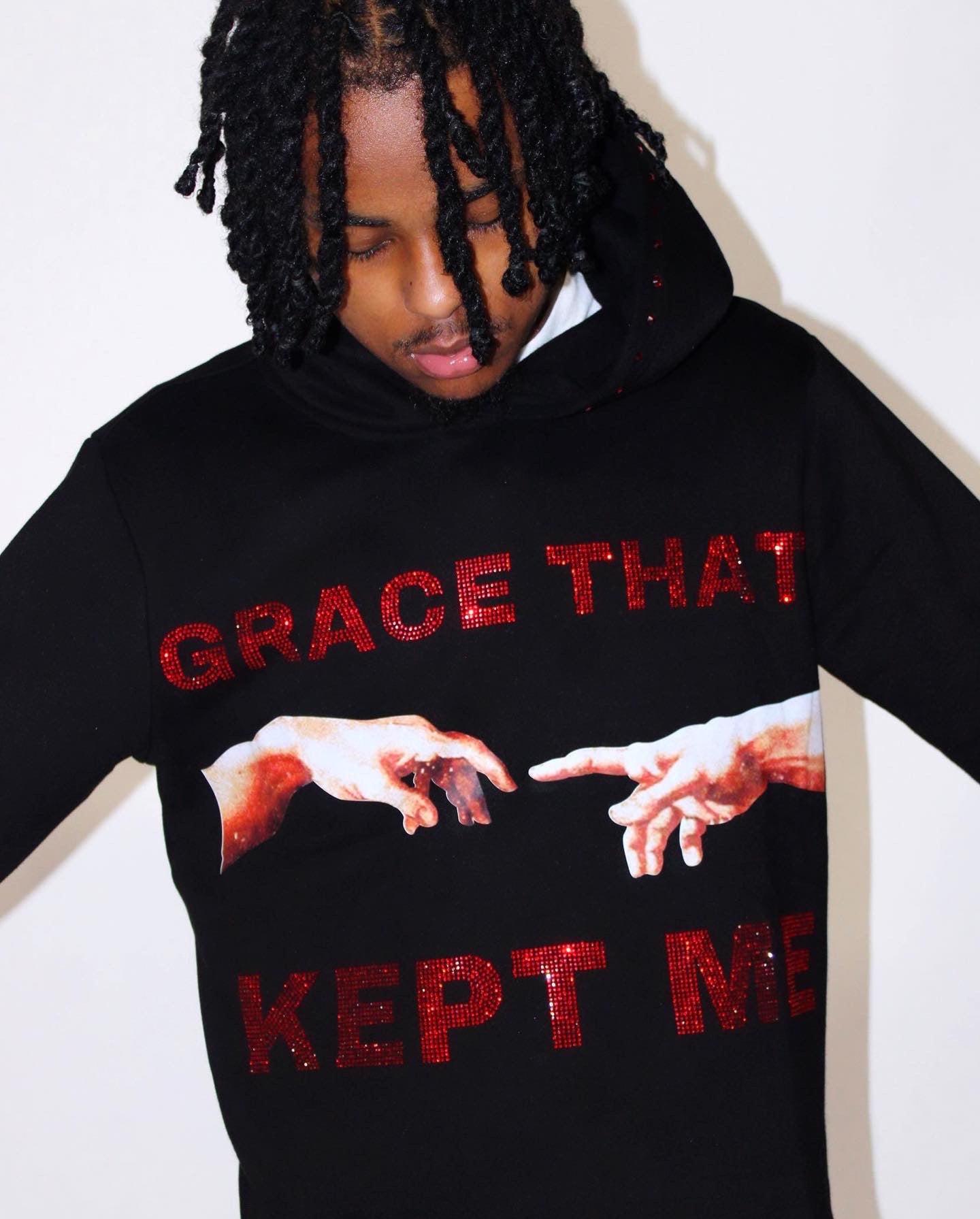 RHINESTONE GRACE THAT KEPT ME HOODIE UNISEX