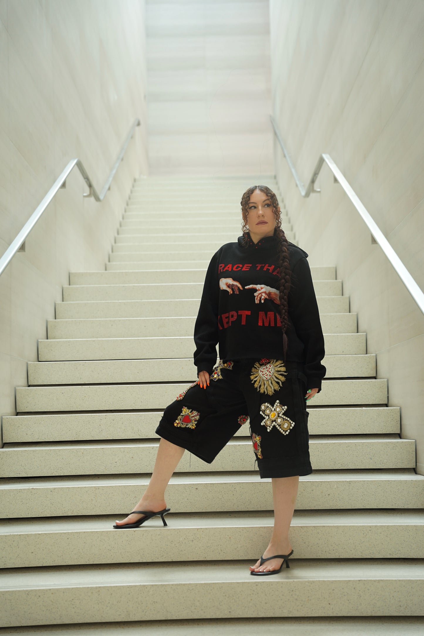 RHINESTONE GRACE THAT KEPT ME HOODIE UNISEX