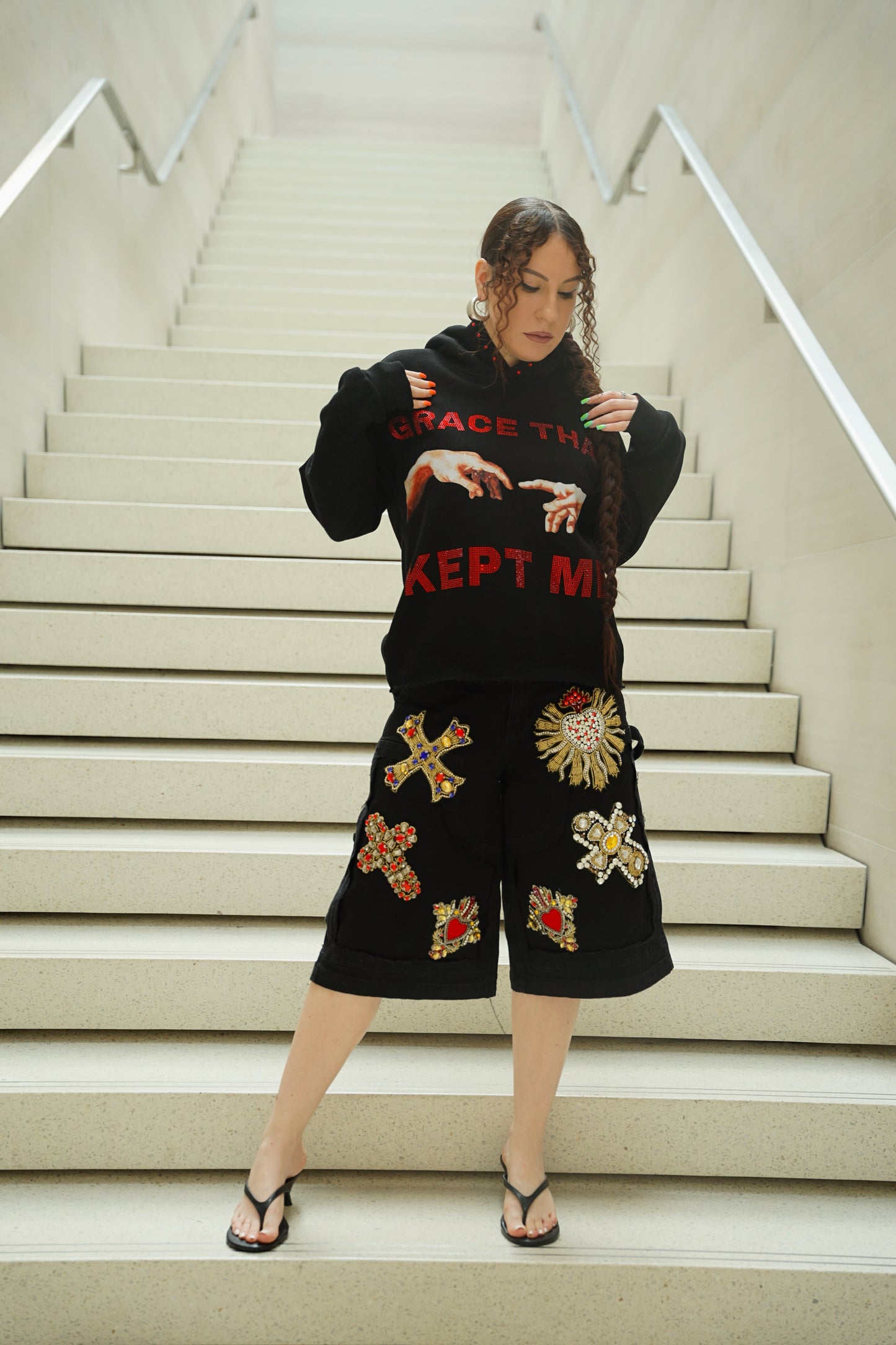 RHINESTONE GRACE THAT KEPT ME HOODIE UNISEX